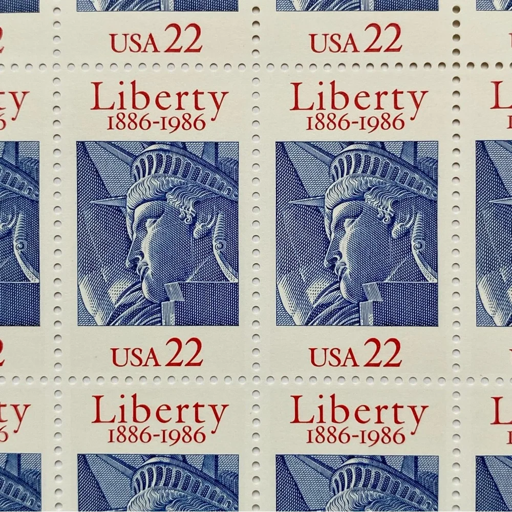Statue of Liberty 100th Anniversary 22 Cent 1986 Mint sheet 50 MNH Scott #2224